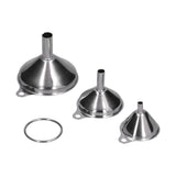 3Pcs Stainless Steel Funnel Filling Bottles Funnel Oil Leaking Separatory Funnel Integrated Liquid Dispenser with Circle
