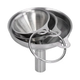 3Pcs Stainless Steel Funnel Filling Bottles Funnel Oil Leaking Separatory Funnel Integrated Liquid Dispenser with Circle - Side View