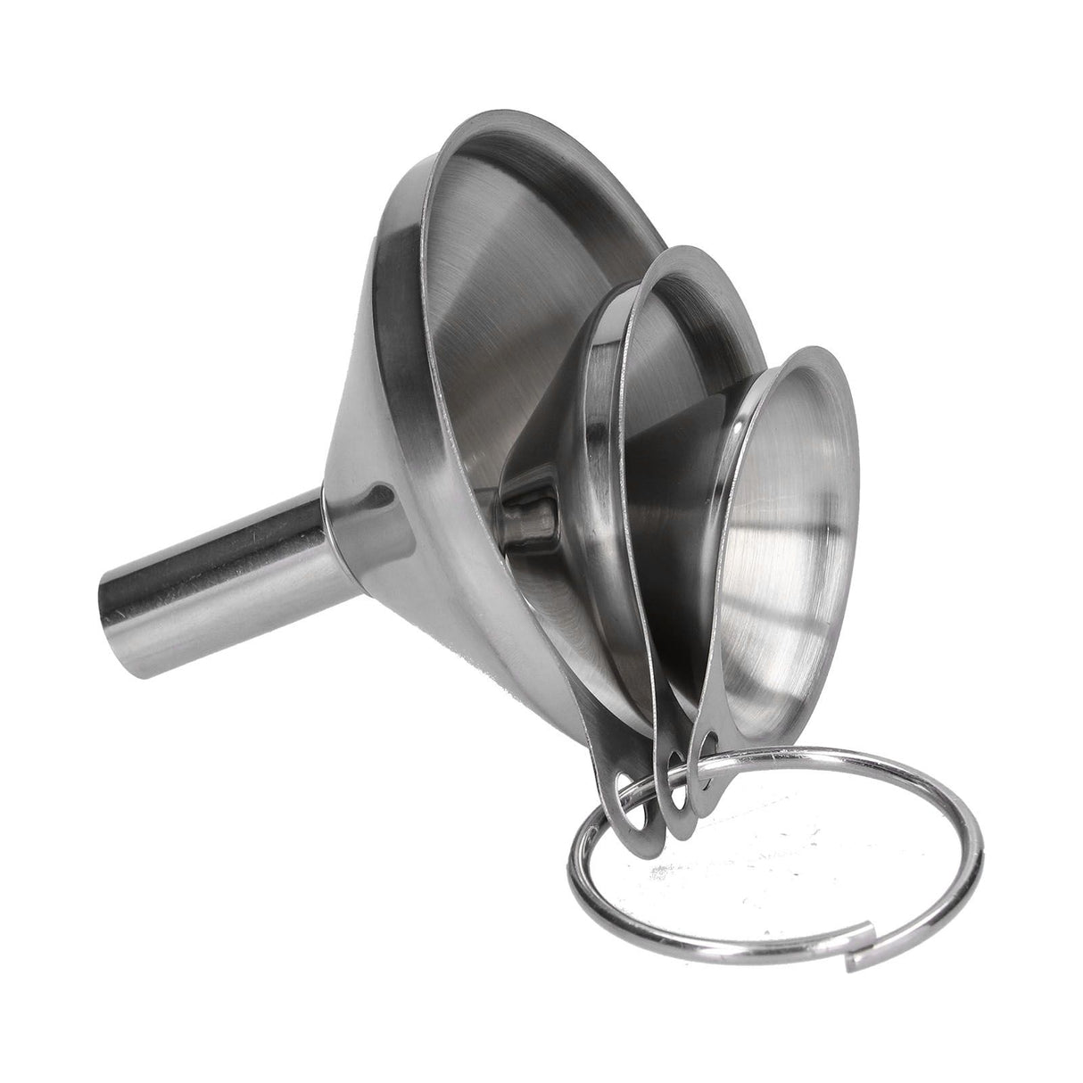 3Pcs Stainless Steel Funnel Filling Bottles Funnel Oil Leaking Separatory Funnel Integrated Liquid Dispenser with Circle