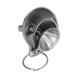 3Pcs Stainless Steel Funnel Filling Bottles Funnel Oil Leaking Separatory Funnel Integrated Liquid Dispenser with Circle - Low Angle