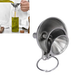 3Pcs Stainless Steel Funnel Filling Bottles Funnel Oil Leaking Separatory Funnel Integrated Liquid Dispenser with Circle - Extra Image