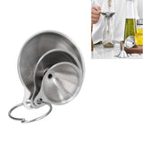3Pcs Stainless Steel Funnel Filling Bottles Funnel Oil Leaking Separatory Funnel Integrated Liquid Dispenser with Circle