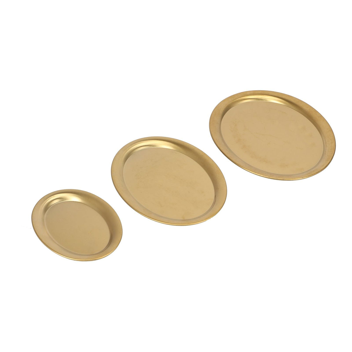 3pcs Stainless Steel Dessert Tray Mirror Polishing Process Snack Jewelry Display TrayGold