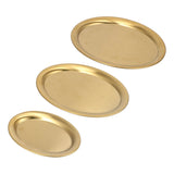 3pcs Stainless Steel Dessert Tray Mirror Polishing Process Snack Jewelry Display TrayGold