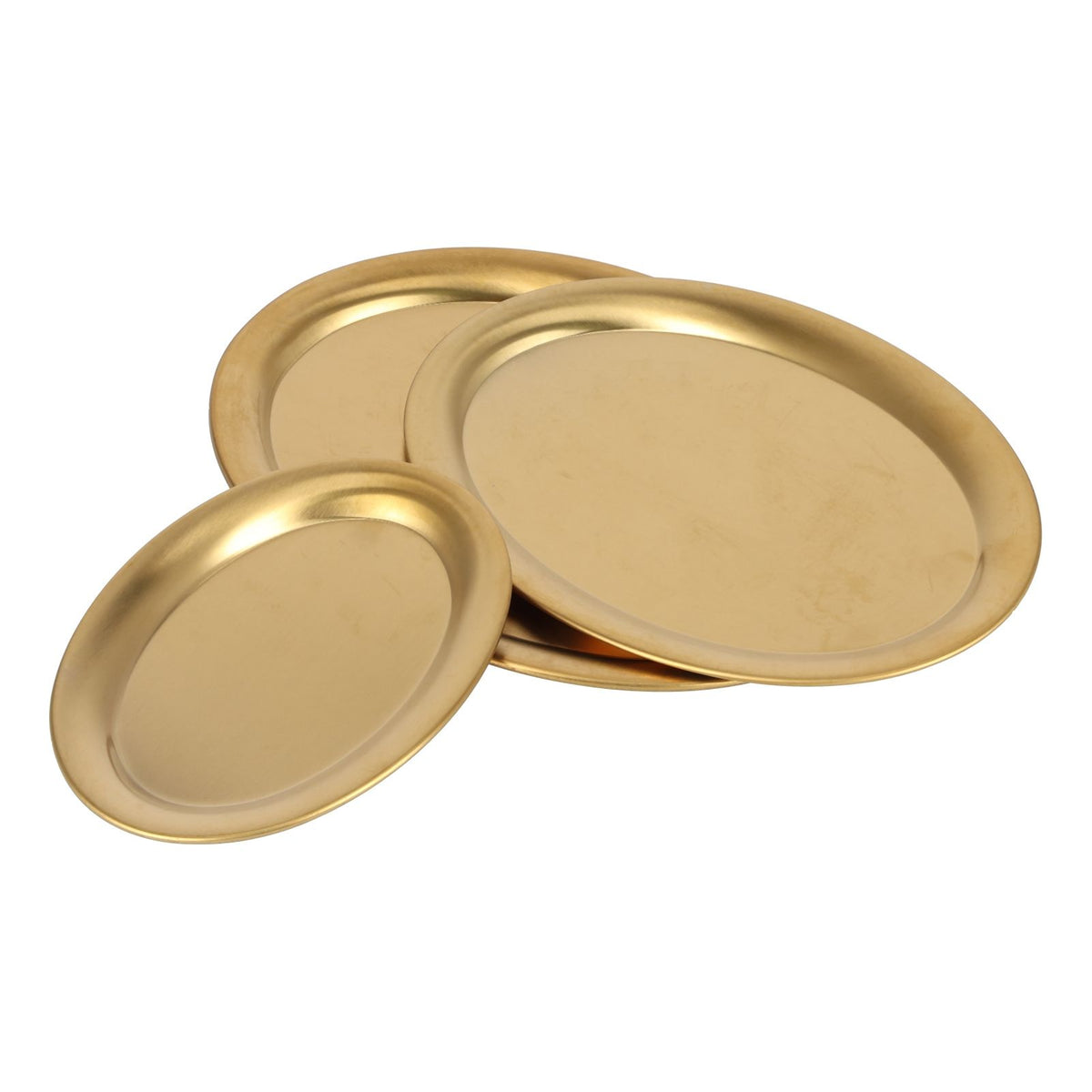 3pcs Stainless Steel Dessert Tray Mirror Polishing Process Snack Jewelry Display TrayGold