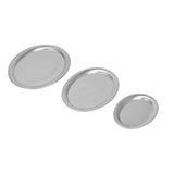 3pcs Stainless Steel Dessert Tray Mirror Polishing Process Snack Jewelry Display TraySilver