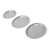 3pcs Stainless Steel Dessert Tray Mirror Polishing Process Snack Jewelry Display TraySilver