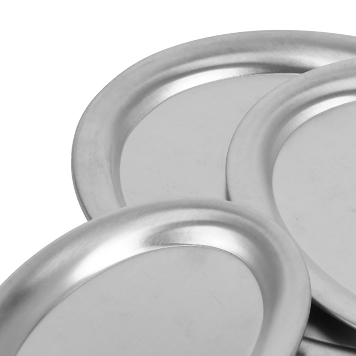 3pcs Stainless Steel Dessert Tray Mirror Polishing Process Snack Jewelry Display TraySilver