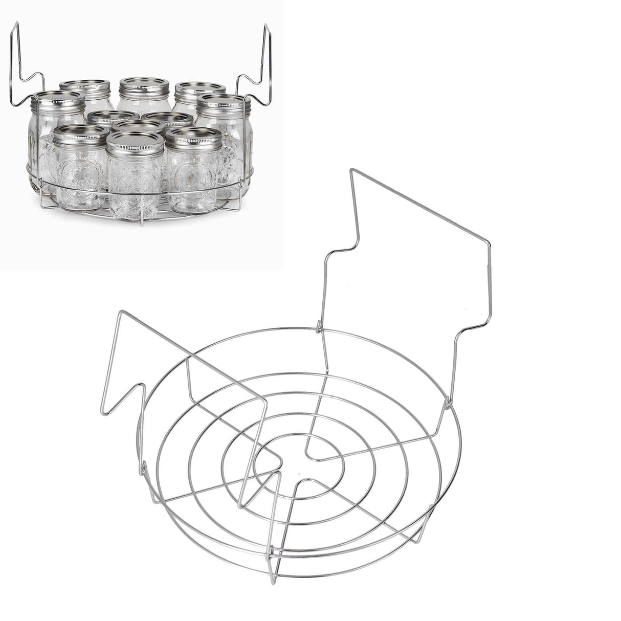 Stainless Steel Canning Rack Anti Rust Anti Scalding Foldable Contoured Steel Handles Rack