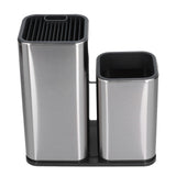 2 in 1 Knife Holder with Cutting Board Organizer Stainless Steel Kitchen Storage Accessory