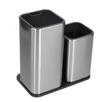 2 in 1 Knife Holder with Cutting Board Organizer Stainless Steel Kitchen Storage Accessory