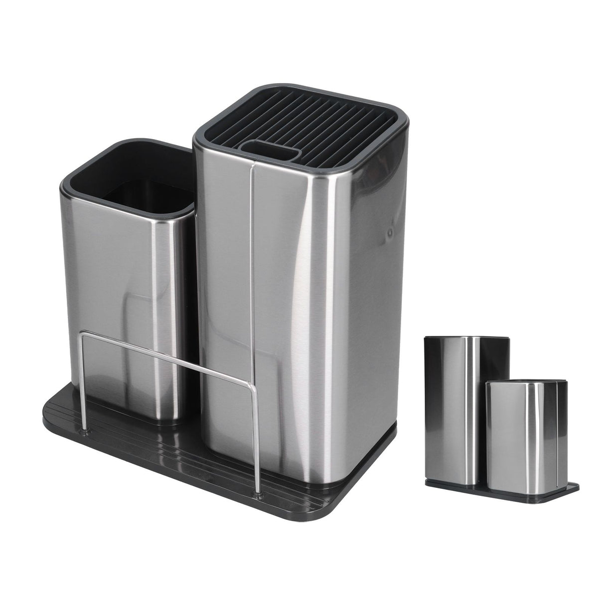 2 in 1 Knife Holder with Cutting Board Organizer Stainless Steel Kitchen Storage Accessory