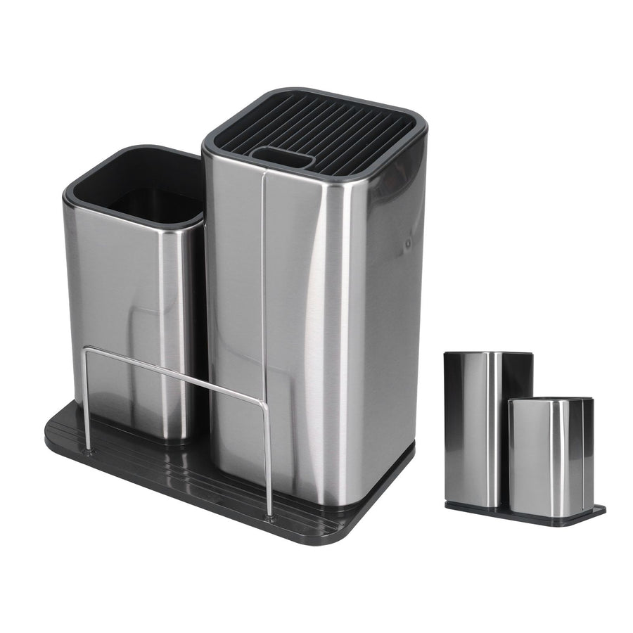 2 in 1 Knife Holder with Cutting Board Organizer Stainless Steel Kitchen Storage Accessory