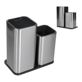 2 in 1 Knife Holder with Cutting Board Organizer Stainless Steel Kitchen Storage Accessory