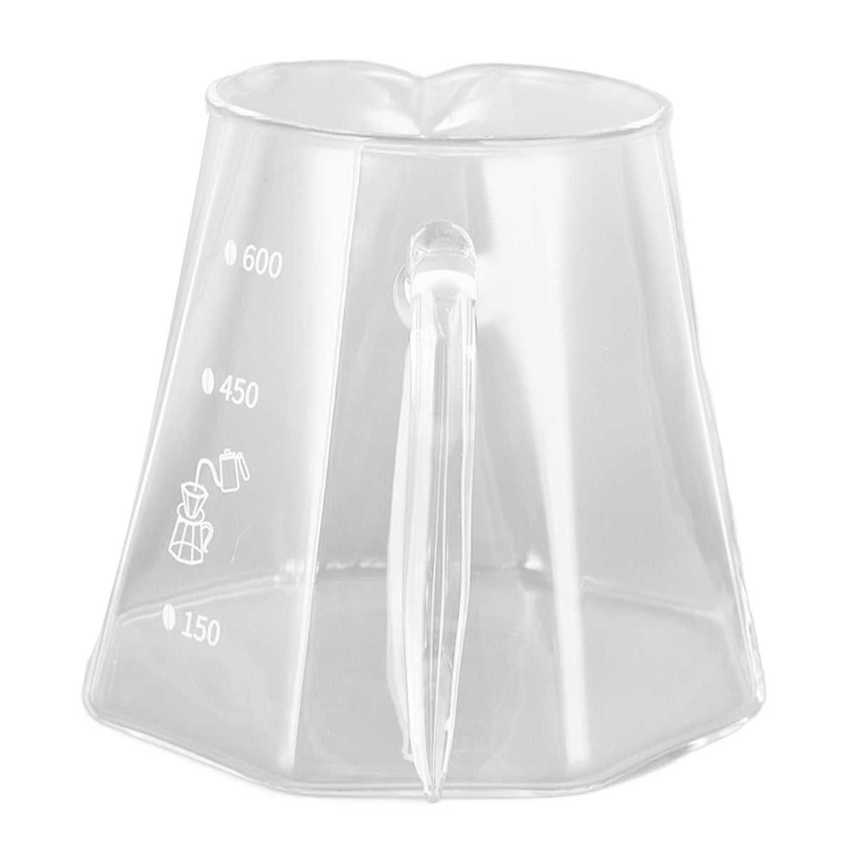 600ml Hand Drip Coffee Glass Cup with Unique Eagle Beak Handles for Making Coffee