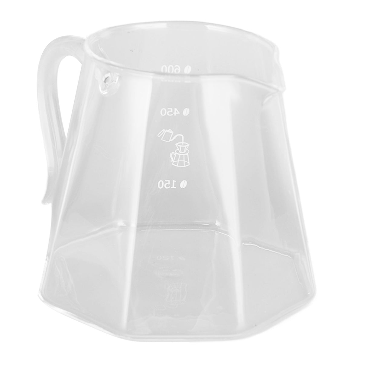 600ml Hand Drip Coffee Glass Cup with Unique Eagle Beak Handles for Making Coffee