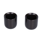 2Pcs Bevel Ceramic Coffee Cup 100ml Thickened Hand Made Coffee Mug for Home Office RestaurantMatte Black