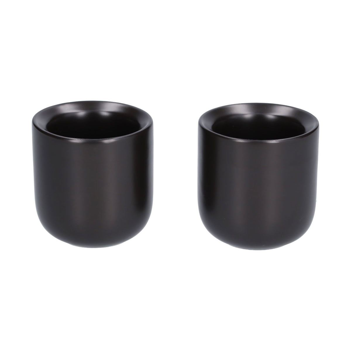 2Pcs Bevel Ceramic Coffee Cup 100ml Thickened Hand Made Coffee Mug for Home Office RestaurantMatte Black