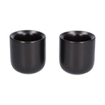2Pcs Bevel Ceramic Coffee Cup 100ml Thickened Hand Made Coffee Mug for Home Office RestaurantMatte Black