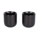 2Pcs Bevel Ceramic Coffee Cup 100ml Thickened Hand Made Coffee Mug for Home Office RestaurantMatte Black - Side View