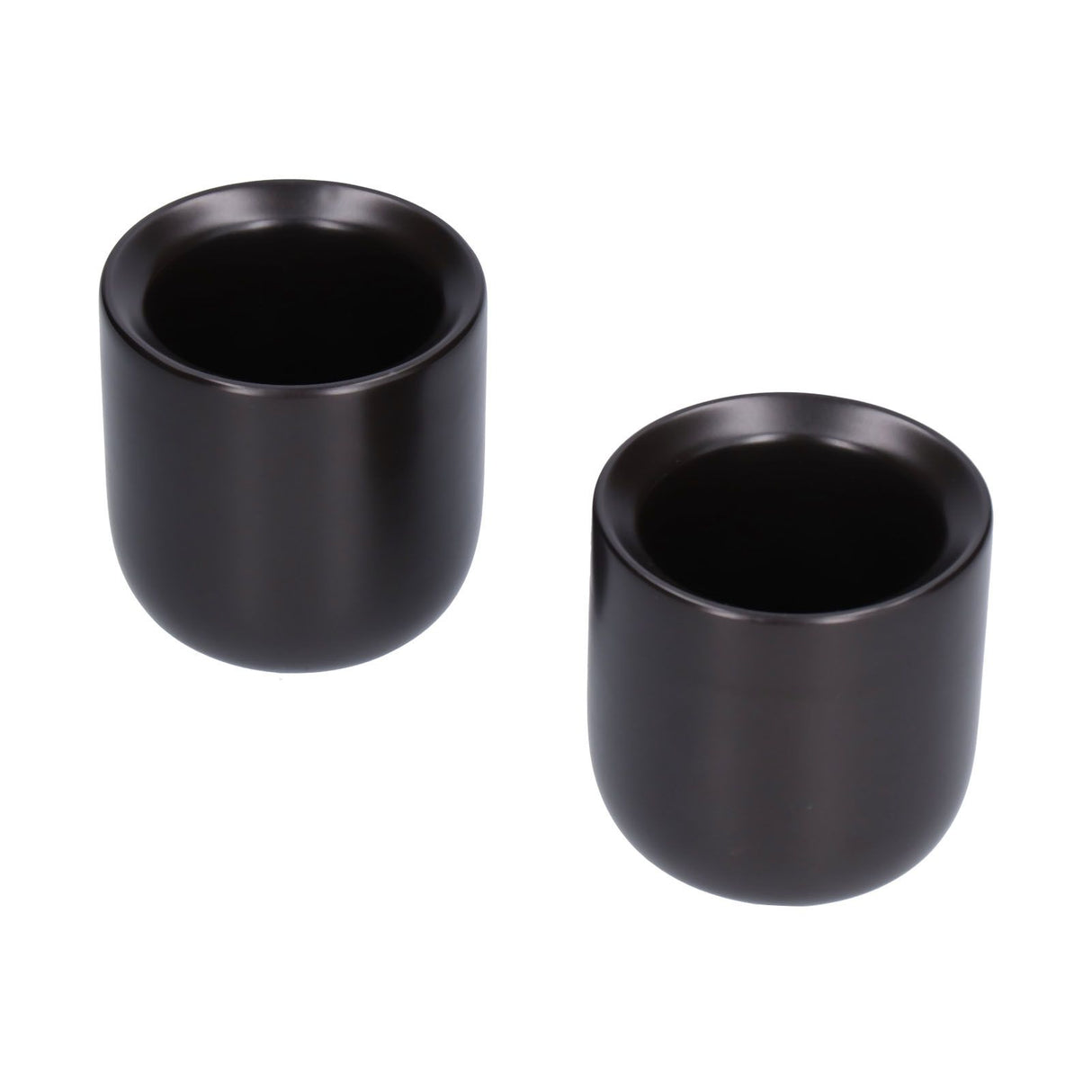 2Pcs Bevel Ceramic Coffee Cup 100ml Thickened Hand Made Coffee Mug for Home Office RestaurantMatte Black