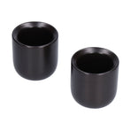 2Pcs Bevel Ceramic Coffee Cup 100ml Thickened Hand Made Coffee Mug for Home Office RestaurantMatte Black