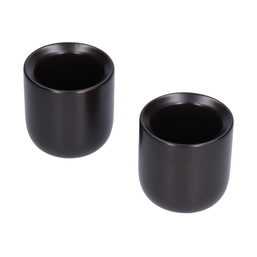 2Pcs Bevel Ceramic Coffee Cup 100ml Thickened Hand Made Coffee Mug for Home Office RestaurantMatte Black