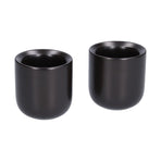 2Pcs Bevel Ceramic Coffee Cup 100ml Thickened Hand Made Coffee Mug for Home Office RestaurantMatte Black