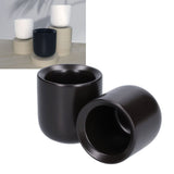 2Pcs Bevel Ceramic Coffee Cup 100ml Thickened Hand Made Coffee Mug for Home Office RestaurantMatte Black