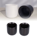 2Pcs Bevel Ceramic Coffee Cup 100ml Thickened Hand Made Coffee Mug for Home Office RestaurantMatte Black