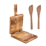 Tortilla Press Wood Multifunction Nonslip Wooden Handle Fine Workmanship Dough Pressing Tool - Low Angle