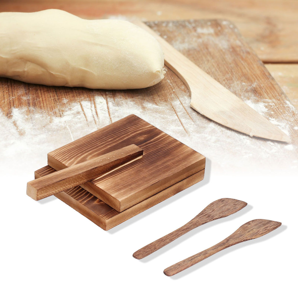 Tortilla Press Wood Multifunction Nonslip Wooden Handle Fine Workmanship Dough Pressing Tool