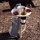 Wine Table Environmental Friendly Wooden Products Round Shape Collapsible Outdoor Wine Table - Extra Image