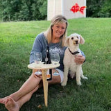 Wine Table Environmental Friendly Wooden Products Round Shape Collapsible Outdoor Wine Table