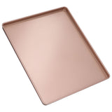 Multifunctional Baking Pan Rose Gold Non Stick Pizza Bread Bakeware Carbon Steel Rectangle Baking Tray - 45-Degree Angle