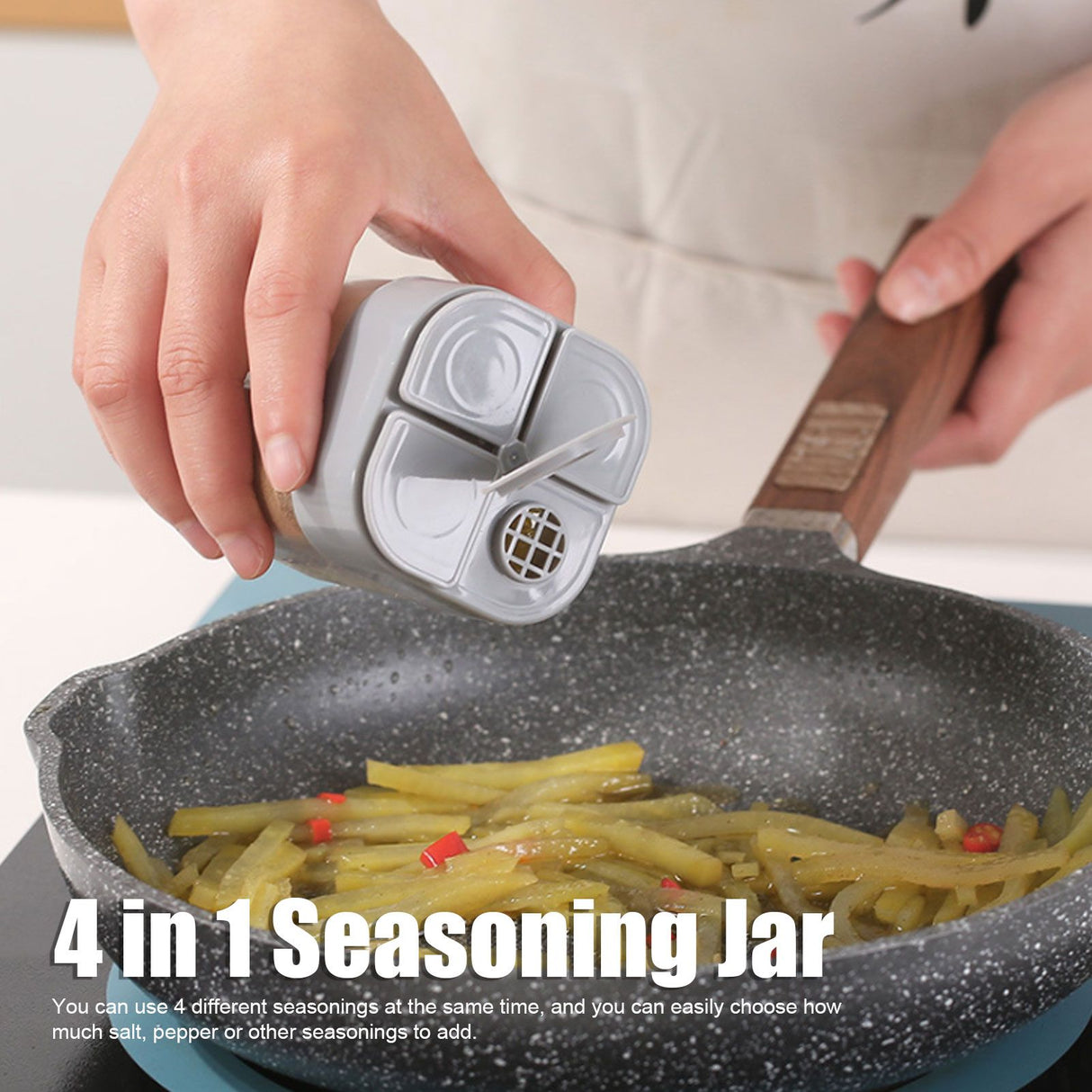 5pcs 4 in 1 Spice Container Seasoning Spice Shaker with Sealed Lid for Home Restaurant Kitchen
