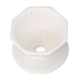 Coffee Dripper Ceramic Convenient Reliable Exquisite Portable Size Simple Design Pour Over Coffee DripperWhite - Front View