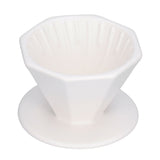Coffee Dripper Ceramic Convenient Reliable Exquisite Portable Size Simple Design Pour Over Coffee DripperWhite - Side View