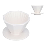 Coffee Dripper Ceramic Convenient Reliable Exquisite Portable Size Simple Design Pour Over Coffee DripperWhite - Low Angle
