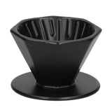 Coffee Dripper Ceramic Convenient Reliable Exquisite Portable Size Simple Design Pour Over Coffee DripperBlack - Front View