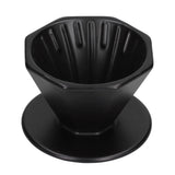 Coffee Dripper Ceramic Convenient Reliable Exquisite Portable Size Simple Design Pour Over Coffee DripperBlack - Side View