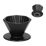 Coffee Dripper Ceramic Convenient Reliable Exquisite Portable Size Simple Design Pour Over Coffee DripperBlack - Low Angle