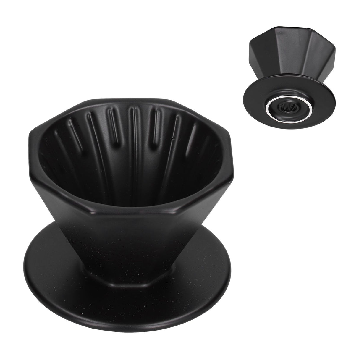 Coffee Dripper Ceramic Convenient Reliable Exquisite Portable Size Simple Design Pour Over Coffee DripperBlack