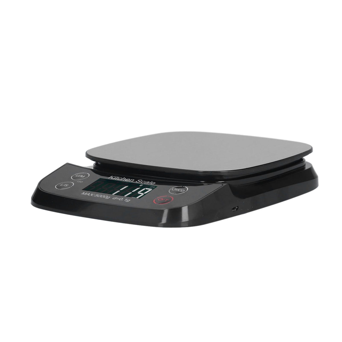 Kitchen Digital Scale Household Stainless Steel Rechargeable Baking Scale for Weighing Food Black5kg/0.1g