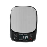 Kitchen Digital Scale Household Stainless Steel Rechargeable Baking Scale for Weighing Food Black5kg/0.1g - Close-Up Angle