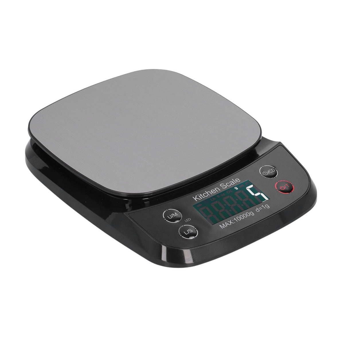 Kitchen Digital Scale Household Stainless Steel Rechargeable Baking Scale for Weighing Food Black10kg/1g