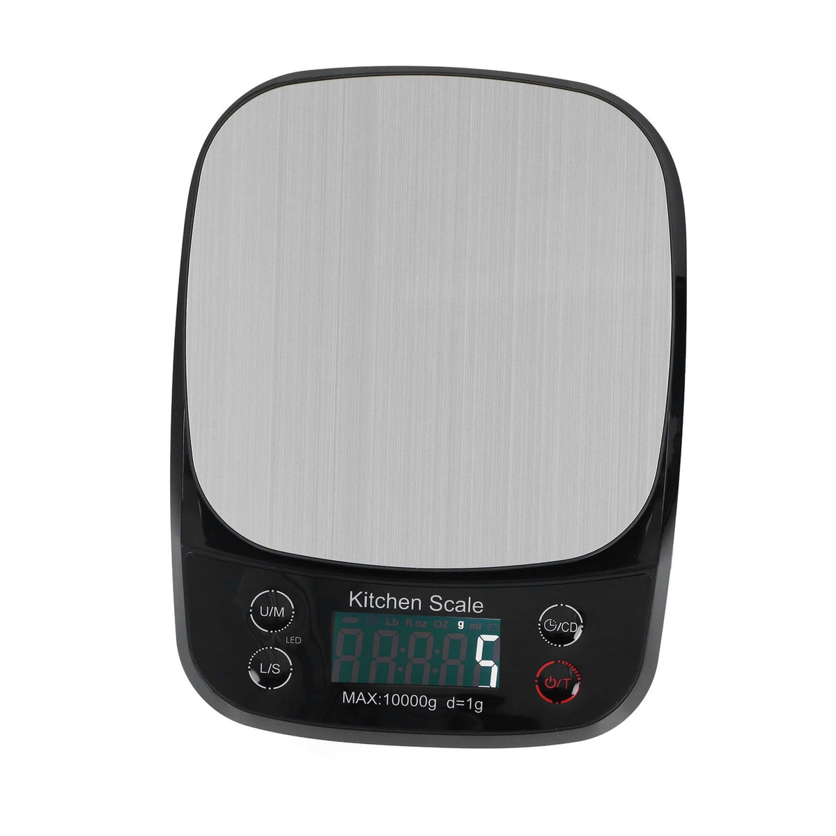 Kitchen Digital Scale Household Stainless Steel Rechargeable Baking Scale for Weighing Food Black10kg/1g