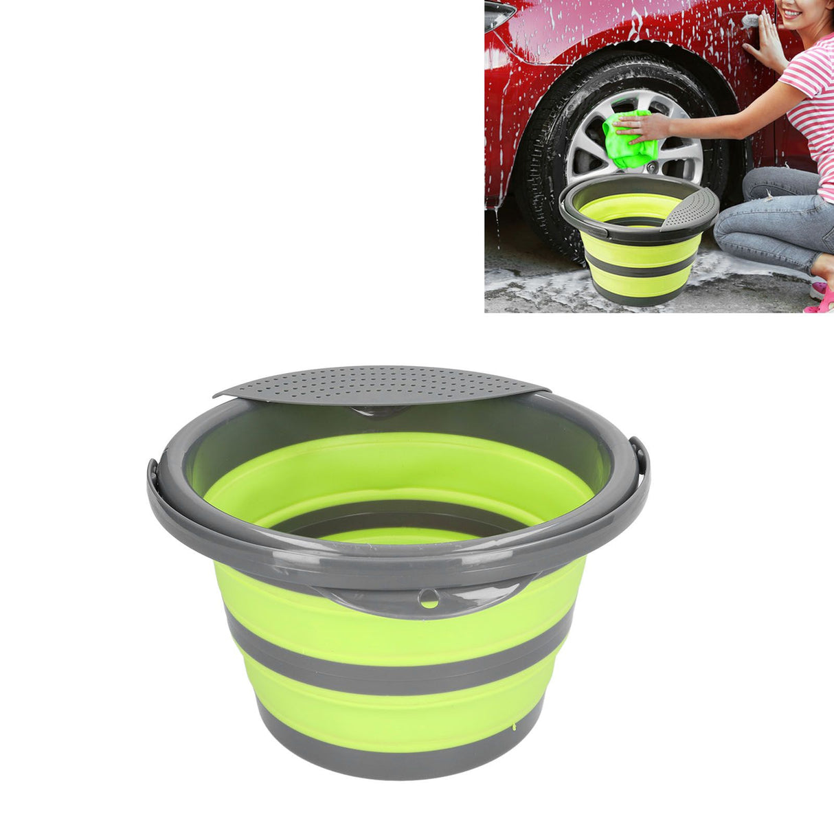 Collapsible Bucket 5L Large Capacity Multifunctional Nontoxic Ordorless Eco Friendly Folding Bucket