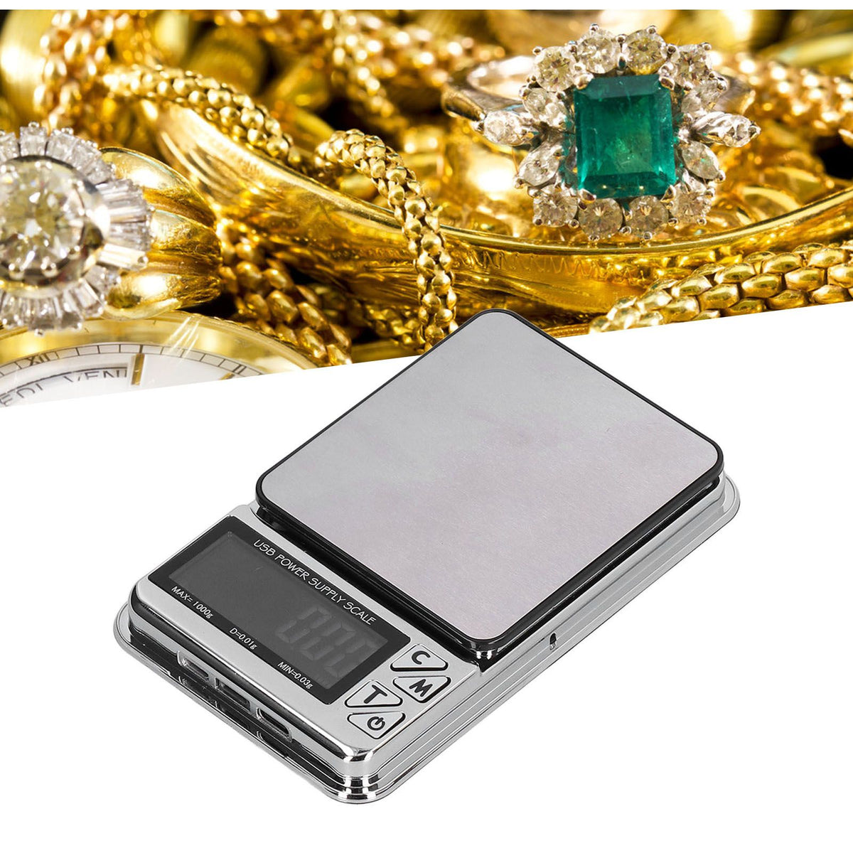 Electronic Scale LCD Display High Accuracy Lightweight Portable Stainless Steel Jewelry Scale