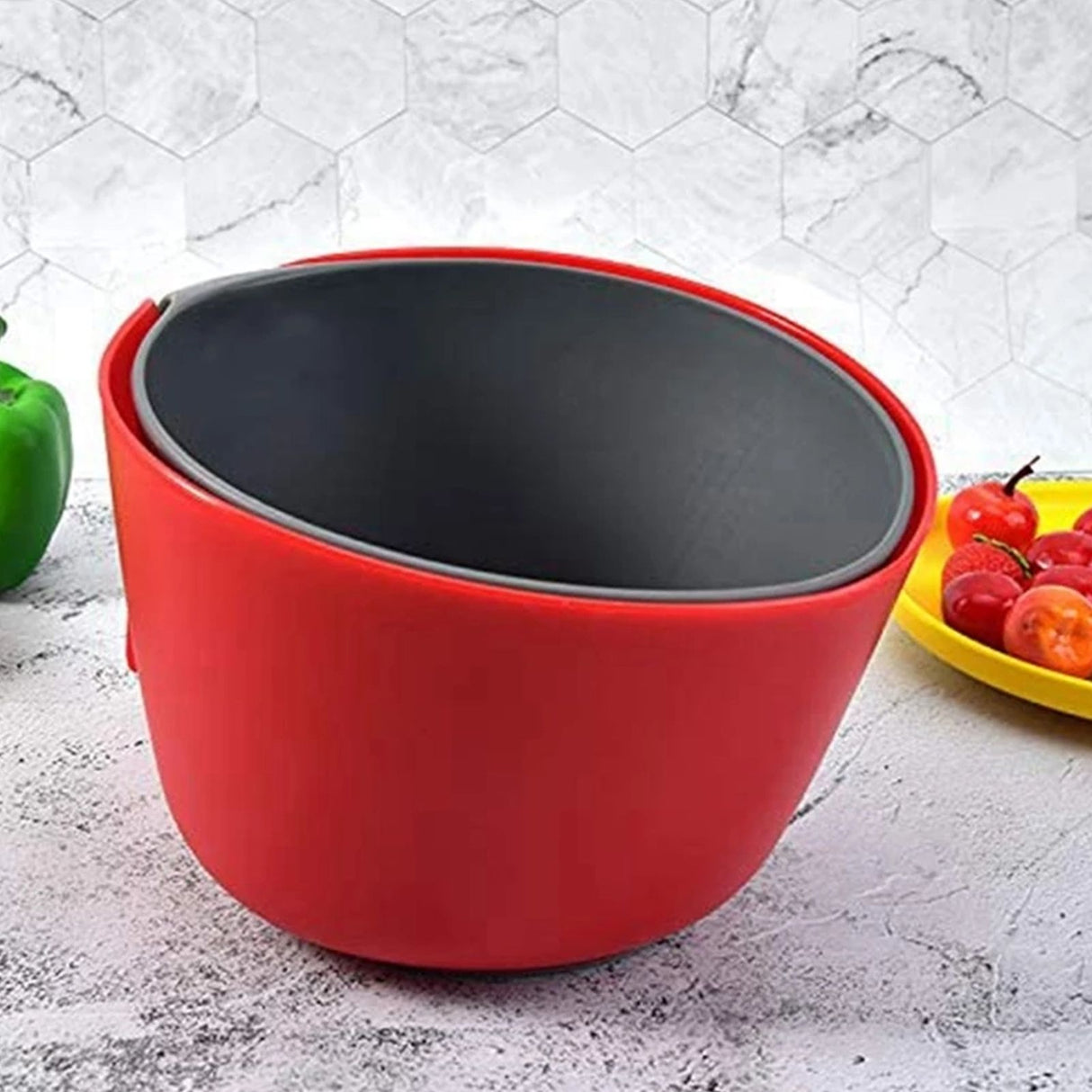 Plastic Strainer 2 in 1 Double Layer Detachable Large Capacity High Durability Nontoxic Food Strainer